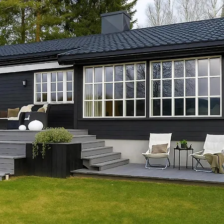 Modern With River Frontage Near Opphus Holiday home