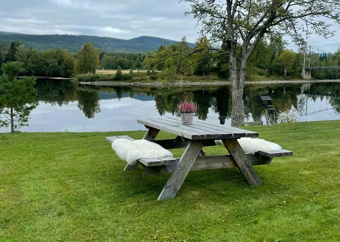 Modern With River Frontage Near Opphus Holiday home *